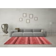 thumbnail image 3 of Ahgly Company Machine Washable Indoor Square Abstract Red Modern Area Rugs, 5' Square, 3 of 4