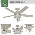 thumbnail image 5 of Hunter - Lochemeade Indoor Ceiling Fan With Light, Remote, 52-inch, Brushed Nickel, Modern-style, 3-speed WhisperWind Motor, 52651, for Living Rooms, Bedrooms, 5 of 17