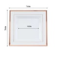 thumbnail image 3 of Efavormart 10 Pack - 7" White Disposable Plastic Square Salad Dessert Plates With Shiny Rose Gold Rim for Weddings, Birthdays, Parties, Gathering, Graduation Ceremonies, Special Events, 3 of 11