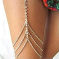 thumbnail image 2 of GKNET Sexy Women Crystal Thigh Leg Chain Delicate Jewelry Bikini Beach Harness Body Chain Gi_yi-Silver, 2 of 7