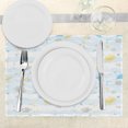 thumbnail image 3 of Ambesonne Maritime Place Mats Set of 4, Crabs and Seashells, Standard Size, Blue and Yellow, 3 of 6