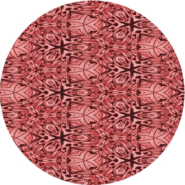 Ahgly Company Tapis Rond Lavable en Machine Intérieur Transitionnel Rouge, 6 Pieds Rond