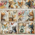 thumbnail image 3 of SunWMart A5 Size Scrapbook Paper Journaling Card Making Supplies Aesthetic Decorative Craft Paper Art Collage Album 16 Sheets, 3 of 4