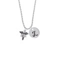 thumbnail image 2 of Delight Jewelry Silvertone Caduceus - BSN Silvertone Script Initial Disc - Z - Charm Necklace, 20"+3", 2 of 4