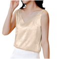 thumbnail image 5 of QUNYINEY V Neck Women Tank Tops Sleeveless Camisole Floral Casual Tops Loose Soft Satin Tank Tops, 5 of 5