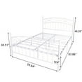 thumbnail image 3 of Wulawindy Iron Frame Bed White,Double Bed Easy To Assemble,Retro Design 83.86x 59.84x46.26 Inches, 3 of 4