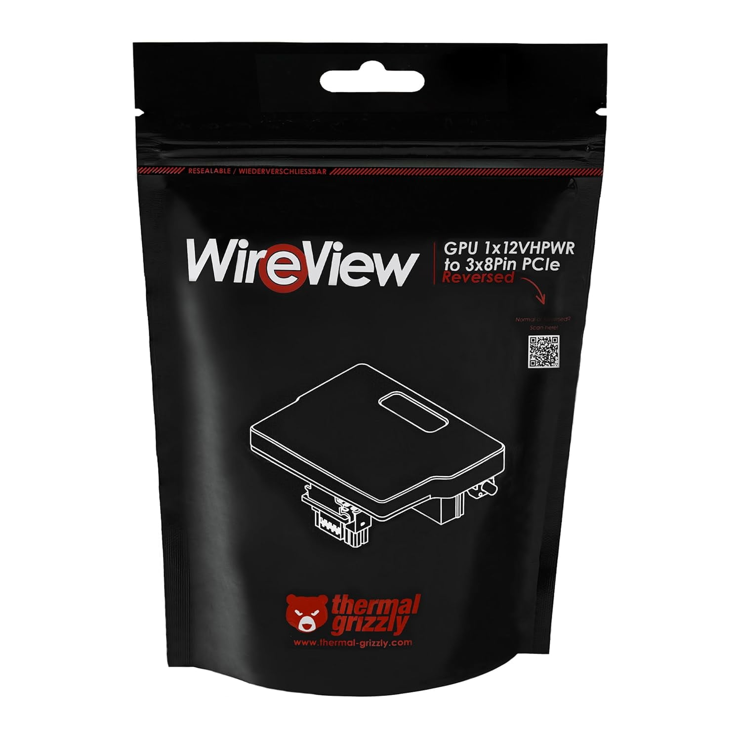 Thermal Grizzly TG-WV-P38H1R WireView GPU 1x12VHPWR to 3x8Pin PCIe Reversed