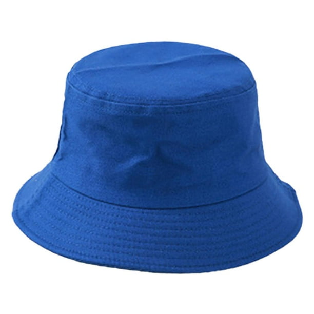 Bucket Hat Men Women Solid Fisherman Sun Hat Blue 