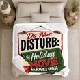thumbnail image 5 of Holiday Movie Marathon Sign with Popcorn, Cheerful Graphic Style for Movie Lovers, Festive Remote Quote and Christmas Gift, Cozy Flannel Blanket for Family Room and Bedroom, Home Decor, 5 of 9