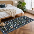 thumbnail image 1 of Garvee 2'x6' Runner Rug Washable Floral Rug, Vintage Distressed Soft Carpet with Non Slip Backing for Hallway Bedroom Kitchen, Blue, 1 of 6