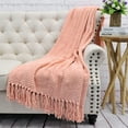 thumbnail image 4 of Home Soft Things Reversible Tweed Throw Blanket, Super Soft & Cozy - Peach Melba, 50x60", 4 of 8