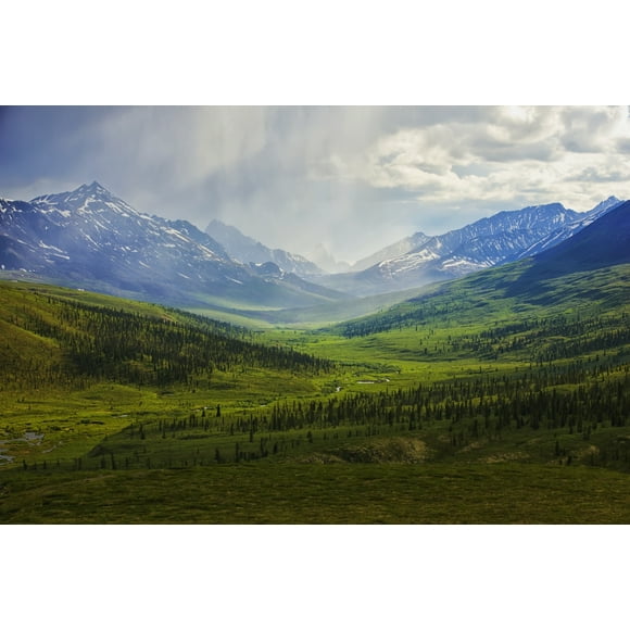 Storm Clouds Over The Klondike Valley In Tombstone Territorial Park Near The End Of Dempster Highway;Yukon Canada Poster Print (19 x 12)