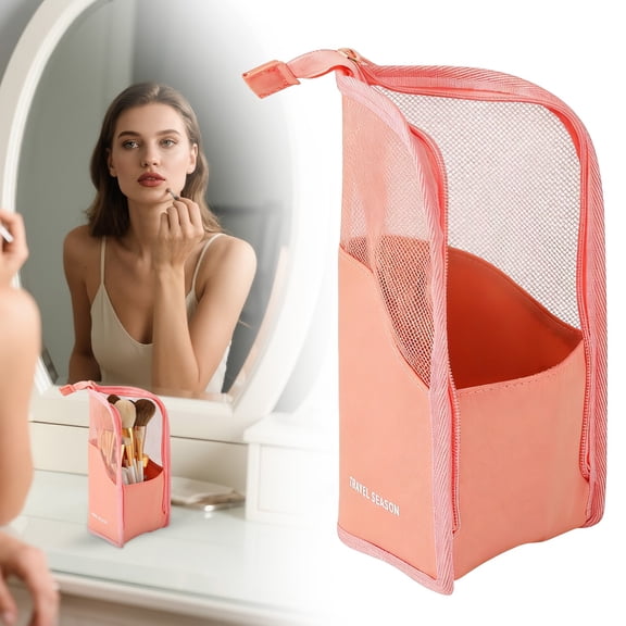 Toiletry Bag,Standing Travel Toiletry Bag for Women,Portable Waterproof Lightweight Cosmetic Makeup Bag Organizer Small Toiletry Stationery Bag for Traveling, Accessories, Essentials(Pink)