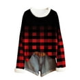 thumbnail image 3 of LIaqionyy Hauts pour Femmes Tunique Confortable Chemises Mignonnes Décontractées Col Rond Blouse de Travail Vêtements de Mode Automne, 3 of 5