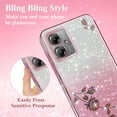 thumbnail image 6 of for Motorola Moto G54 Case Clear Glitter Sparkle Aesthetic Motorola G54 5G Phone Case Silicone Soft Flower Transparent Shockproof Cover Purple Slim (Pink), 6 of 14
