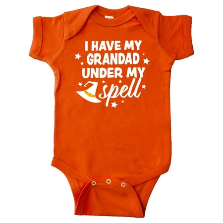 

Inktastic I Have My Grandad Under My Spell with Cute Witch Hat Gift Baby Boy or Baby Girl Bodysuit