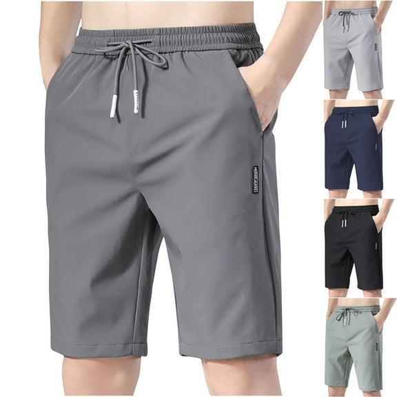 Abomasnow Men's Big & Tall Athletic Shorts 7" Lightweight Drawstring Elastic Waist Shorts Casual Quick Dry 4-Way Stretch Shorts for Workout Athletic Gym on Clearance