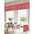thumbnail image 2 of Coral Red Linen Window Valance, Farmhouse Pure Color 2 Pack Decorative Curtain for Small Windows, Light Filtering Valance with 3” Rod Pocket, 42"W x 18"L, 2 of 9