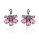 thumbnail image 1 of 1 par de preciosos pendientes colgantes de pétalos de flores de piedra de cristal acrílico, pendientes de tuerca con diamantes de imitación a la moda, regalo de joyería para mujer, 1 of 3