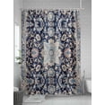 thumbnail image 5 of Boanket Polyester Fabric Vintage Flower, Oriental Boho Tribal Blue Shower Curtain, Waterproof Bathtub Curtain Bathroom Decor Set with Hooks 72 x 84 Inches,, 5 of 6