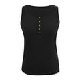 thumbnail image 3 of SHITINN Women Sleeveless Top Casual Round Knit Shirt Vest Neck Solid Splice Tanks Button Vest Dress Top 3 Pk Compression Shirt Fitness Tops for Women 1x Womens Tops Athletic Cropped Top Fitted Shirt, 3 of 4
