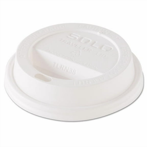 Traveler Dome Hot Cup Lid, Fits 8 oz Hot Cups, Plastic, White, 100/Pack, 10 Packs/Carton | Bundle of 2