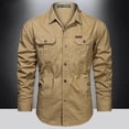 thumbnail image 4 of New Autumn Military Style Cotton Pocket Shirt for Men Solid Color Slim Casual Brand Clothing Men Long Sleeve Shirts 5XL, 4 of 6