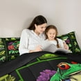 thumbnail image 5 of Homewish Green Frog 3 Pieces Queen Comforter Set for Boys Girls,Cartoon Animal Ultra Soft Bedding Sets,Flower Wildlife Bedding Comforter Set,Lightweight Room Decor,Reversible, 5 of 8