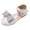 White, variant on PINQI Girls Kids Bow Pearl Sequins Sandals Cap Toe Ankle Strap Wedding Birthday Shoes Baby Girl Summer Low Heel Shoes
