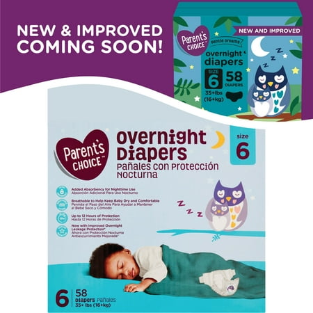 Parent's Choice Overnight Diapers, Size 6, 58