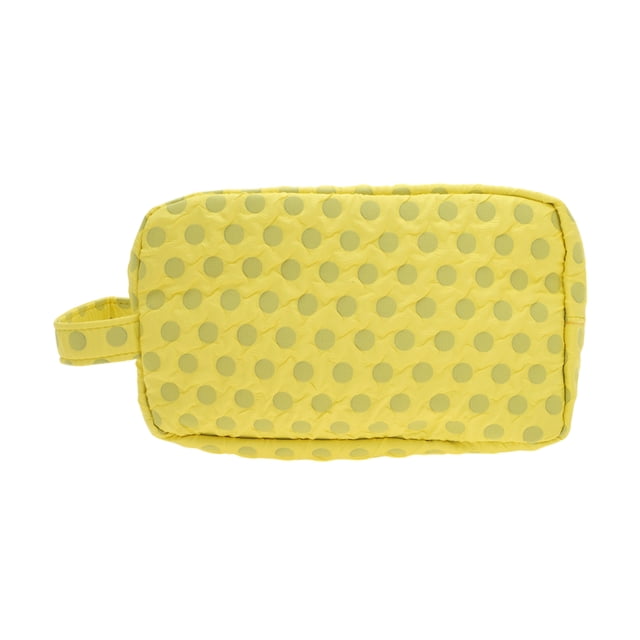 Bolsas de Maquillaje Rectangulares de Puntos de Moda 1 Pc para Viaje Grande Amarillo Gris Poliéster