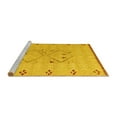 thumbnail image 2 of Ahgly Company Machine Washable Indoor Round Solid Yellow Modern Area Rugs, 8' Round, 2 of 4