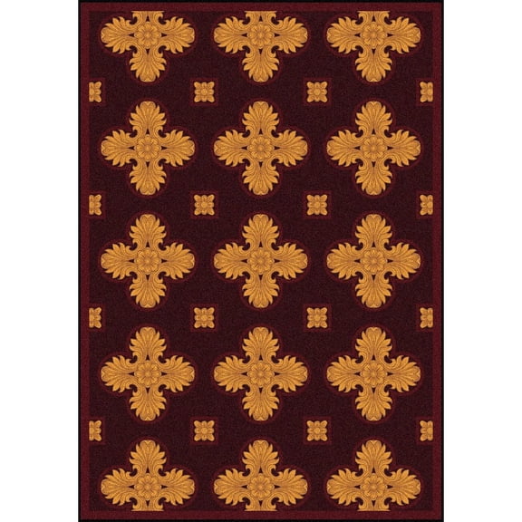 Joy Carpets Any Day Matinee Tivoli 7'8" x 10'9" Area Rug in Color Burgundy