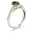 thumbnail image 3 of Gem Stone King 10K White and Yellow Gold Blue Mystic Topaz and White Lab Grown Diamond Engagement Ring for Women (1.13 Cttw, Oval 7X5MM, Gemstone Birthstone, Size 9), 3 of 4