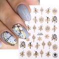 thumbnail image 2 of Decoración de Año Nuevo 2023 pegatinas de uñas de bronce dorado diseño de reloj de Cuenta atrás copos de nieve para uñas ciervo Xma árbol deslizadores GLCJ-082, 2 of 4
