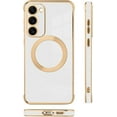 thumbnail image 4 of for Samsung Galaxy S23 5G Case [Support Magsafe] Magnetic Plating Luxury Elegant Case Camera Protector Soft Shockproof Protective Corner Back Cover Galaxy S23 Case for Women -White, 4 of 6