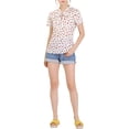thumbnail image 3 of Unique Bargains Women's Cherry Printed Tie Bow Neck Short Sleeve Blouse Top White-Cherry S, 3 of 8