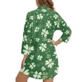 thumbnail image 2 of Xixirimido Shamrock Green Music Notes Print Women's Button Down Beach Cover Up Dress Long Sleeve Swimwear Cover Up Casual Loose Shirt Dress for Summer, Size XL, 2 of 7