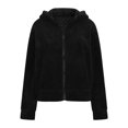 thumbnail image 5 of Enjoytime Winter Jackets for Women Solid Color Long Sleeve Hooded Zip Up Coat Fall Warm Casual Outerwear with Pockets, 5 of 7