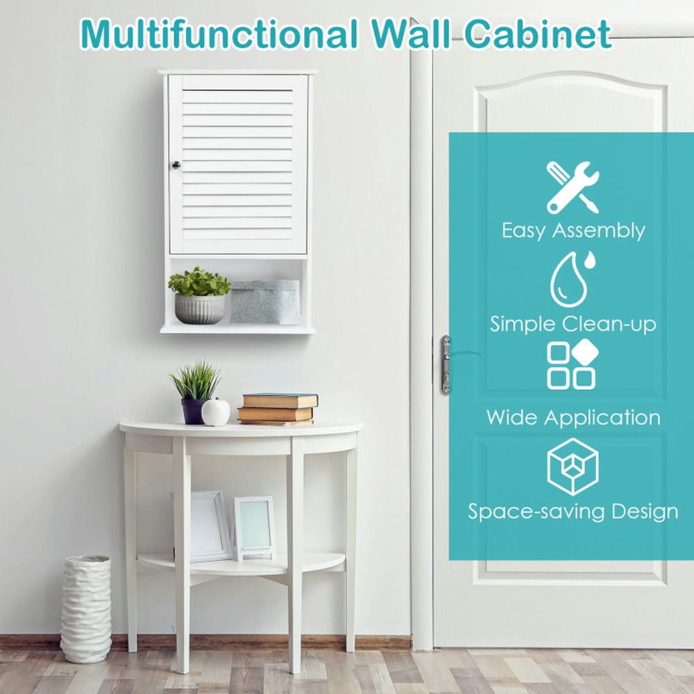 Finihen Bathroom Wall Cabinet, Wall Mounted Bathroom Cabinet, Medicine Cabinet, 27.5 Inch H Wall Hanging Bathroom Storage Cabinet, for Bathroom, White Finihen Bathroom Wall Cabinet, Wall Mounted Bathroom Cabinet, Medicine Cabinet, 27.5 Inch H Wall Hanging Bathroom Storage Cabinet, for Bathroom, White