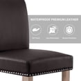 thumbnail image 3 of Subrtex Leather Anchor Studded Indoor Dining Chair Set of 2, Modern Mid-Century Home Chairs, Brown, 3 of 9