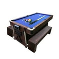 thumbnail image 2 of 7 FT Multi Games Pool Table Blue Air Hockey + Table Tennis + Table Top – Bullet with Benches, 2 of 6