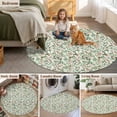 thumbnail image 5 of Round Rugs 6Ft, Christmas Round Area Rug Washable Indoor Throw Carpet, Xmas Botanical Berry Red Green Watercolor Soft Non Slip Circle Rug for Office Cabinet Home Decor Aesthetic, 5 of 8