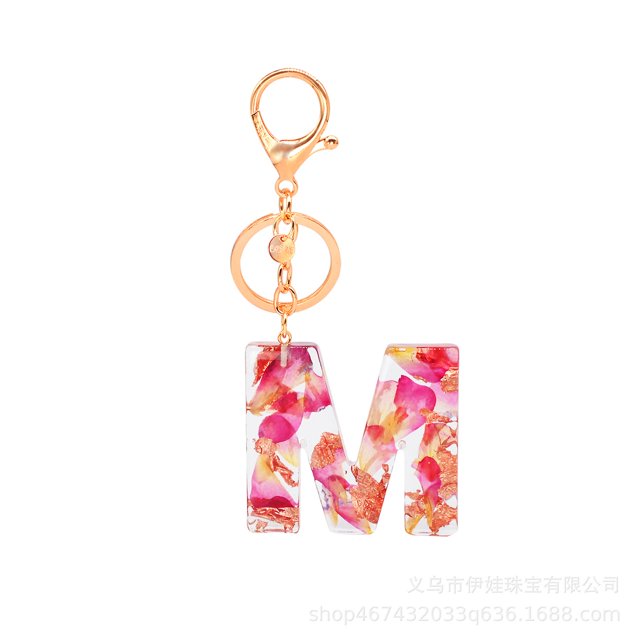 1 Uds llavero, letra A - Z llavero accesorios lindos cristales llavero inicial llavero para mujer Feliz Sencillez