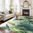 thumbnail image 3 of Rectangle Area Rug 6x9ft,Gradient Green Palm Leaf Washable Carpet Non-Slip Runner Accent Rugs Indoor Floor Mat for Bedroom Living Room Decor,Watercolor Tropical Leaves, 3 of 9