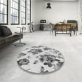 thumbnail image 4 of Ahgly Company Machine Washable Indoor Round Transitional Sonic Silver Gray Area Rugs, 6' Round, 4 of 7