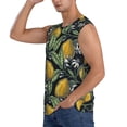 thumbnail image 3 of Goofa Citrus Fruits Elegant Lemons Printed Men's Sleeveless T-Shirt - Athletic Gym Workout Tank Top for Men - Moisture-Wicking, UPF 30+ Quick-Dry Muscle Tee-Small, 3 of 8