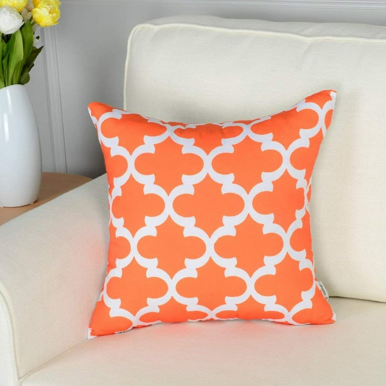 Fdelink Cushion 6PC Set Home Decorative Pillowcases Cotton Linen Sofa Cushion Throw Pillow Cover Pillow Cases Orange