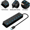 thumbnail image 3 of Hub USB 3.0, Multi 7 Puertos Multiprise USB con Interruptor Independiente, Hub USB 3.0 Alimentado, Puerto USB Múltiple para PC, Ordenador Portátil, MacBook, Mac Pro, Mac Mini, iMac, Surface Pro, 3 of 5