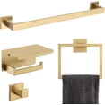 thumbnail image 1 of EcoNesxp High Quality Stainless Steel 4-Piece Set Brushed Gold Bathroom Towel Bar Rack Set Brushed Deep Gold 4-Piece Set, 1 of 1